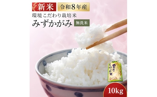 新米 先行予約 令和8年産 みずかがみ 10kg 無洗米 お米 特A受賞歴 環境こだわり栽培米 近江米 米 コメ こめ 白米 精米 ご飯 10キロ 滋賀県 豊郷町