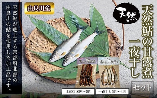 【由良川産】天然鮎の甘露煮・一夜干しセット ふるさと納税 鮎 あゆ 天然 京都府 福知山市