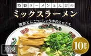 京都福知山　特製ラーメンとん吉のミックスラーメン（冷凍・10食分） ふるさと納税 ラーメン とんこつしょうゆ 豚骨醤油 冷凍ラーメン ラーメンセット 京都府 福知山市