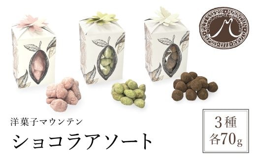 洋菓子マウンテン ショコラアソート（3種類/フィグルビー・ピスターシュ・ノワゼットショコラ） / スイーツ 洋菓子 チョコレート ショコラ ショコラティエ 人気のショコラ 贅沢 3種 セット 詰合せ ギフト プレゼント 福知山市 京都府 FCEA003