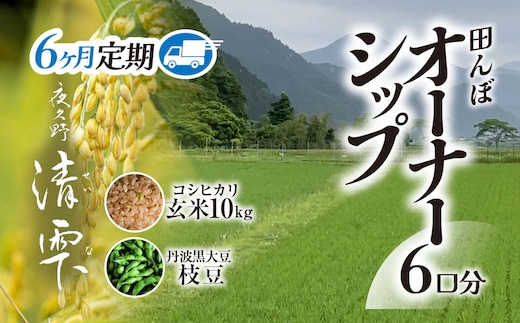 ＜令和8年10月中旬より発送！＞＜6ヶ月定期＞田んぼオーナーシップ 清雫 (6口分・玄米10kg・黒ムラサキ)【fc-DB001-C】【合同会社夜久野清雫】