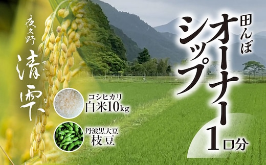 ＜令和8年10月中旬より発送！＞田んぼオーナーシップ 清雫 (1口分・白米10kg・黒ムラサキ)【fc-DB002-A】【合同会社夜久野清雫】
