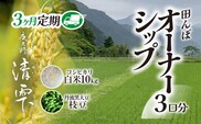 ＜令和8年10月中旬より発送！＞＜3ヶ月定期＞田んぼオーナーシップ 清雫 (3口分・白米10kg・黒ムラサキ) 【fc-DB002-B】【合同会社夜久野清雫】