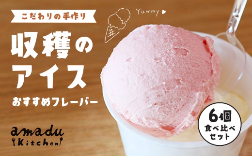 【こだわりの手作り】収穫のアイス<おすすめフレーバー食べ比べ6個セット>（ミルク・イチゴ・ほうじ茶・抹茶・丹波栗・丹波黒豆各1カップ）/ ふるさと納税 スイーツ アイス アイスクリーム こだわり 手作り 6個 食べ比べ セット 季節 ミルク イチゴ ほうじ茶 抹茶 丹波栗 丹波黒豆 ヒラヤミルク 自家製 無着色 福知山市 京都府 FCCP002