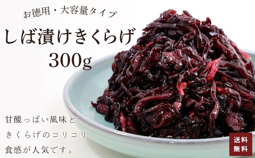 お徳用 しば漬け きくらげ 300g 【 ふるさと納税 しば漬け きくらげ お徳用 ご飯 ごはん お漬物 ご飯のお供 漬け物 お土産 お取り寄せ グルメ 人気 おすすめ 京都府 福知山市 】FCAD003