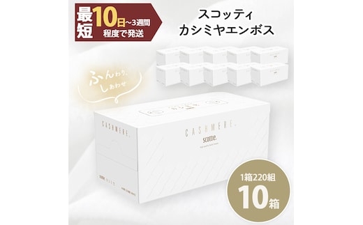 スコッティカシミヤエンボス (10箱)【fc-AS003】【日本製紙クレシア株式会社】