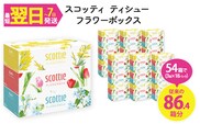 スコッティ ティシュー フラワーボックス 250組 (3箱×18パック・計54箱)【fc-AS002-B】【日本製紙クレシア株式会社】