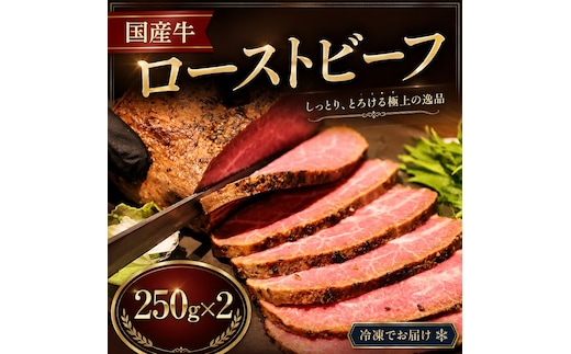 国産牛ローストビーフ 250g×２| 牛肉 国産牛 オードブル 冷凍 惣菜 おかず 京都