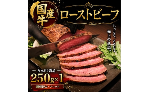 国産牛ローストビーフ 250g×1牛肉 国産牛 オードブル 冷凍 惣菜 おかず 京都