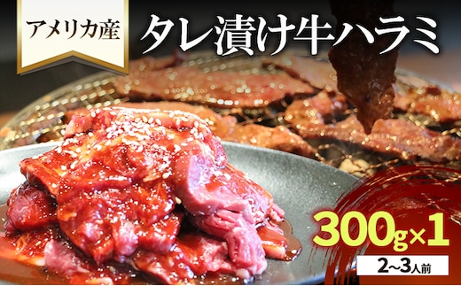 アメリカ産タレ漬け牛ハラミ 2～3人前 300g×1 牛肉 焼肉 焼き肉 アウトドア BBQ