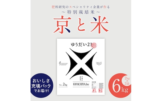 京都府京田辺市産 京と米 ゆうだい21 6kg (2kg×3袋) R7年度産 お米 米 こめ コメ 精米 白米 ごはん ご飯 弁当 おにぎり 真空 長期保存 防災 京田辺市 京都府 kt2026
