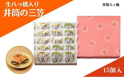 和菓子 京都 生八ッ橋入り 井筒の三笠 15個 詰め合わせ セット 井筒八ツ橋 お菓子 菓子 スイーツ おやつ デザート お土産 おみやげ 個包装 抹茶 小倉 井筒八ツ橋本舗 