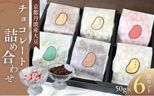 京都丹波産大豆 チョコレート 詰め合わせセット 50g×6種 チョコレート 丹波産 大豆 詰め合わせ セット 食べ比べ お菓子 スイーツ おやつ チョコレート菓子 贈り物 ギフト ご褒美 京都府 南丹市