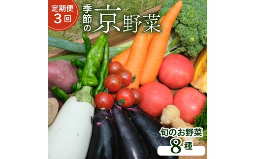 野菜 【 定期便 3回 】 旬 のお野菜 詰め合わせ 京都 京野菜 8種 野菜セット 丹波野菜 旬の野菜 8種類 産直 新鮮 朝採れ 詰めあわせ お取り寄せ 腸活 タイパ 食育 健康 グルメ 季節の野菜 ギフト 冷蔵