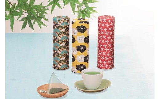 SOU・SOU3種ティーバッグ茶缶（各10袋入）〈お茶 茶 煎茶 緑茶 宇治抹茶 抹茶 玄米茶 ほうじ茶 ティーバッグ ティーパック コラボ 茶筒 茶缶 飲料 工芸品 加工食品〉 飲料類 