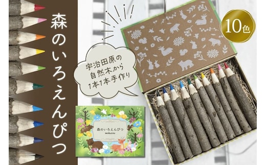 森のいろえんぴつ（色鉛筆 えんぴつ 色えんぴつ 鉛筆 文具 文房具 木材 お絵描き キッズ おもちゃ 知育 玩具 手作り自然 贈り物 プレゼント ギフト）