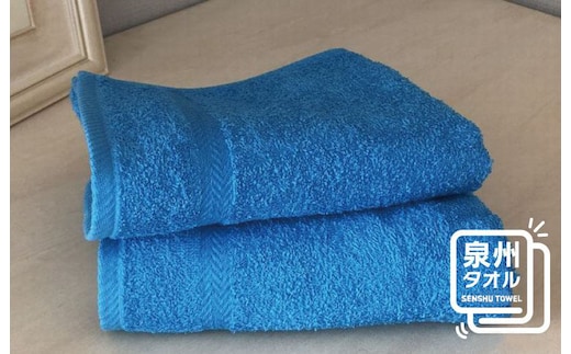 コーマカラーフェイスタオル 2枚（スマートブルー) 【泉州タオル 国産 吸水 薄手 普段使い 無地 シンプル 日用品】 005A633