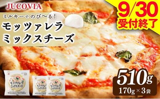 【9/30受付終了】JUCOVIA モッツァレラミックスチーズ 510g【ムラカワチーズ 小分け 170g×3P 普段使い 高評価 ちーず】 005A681
