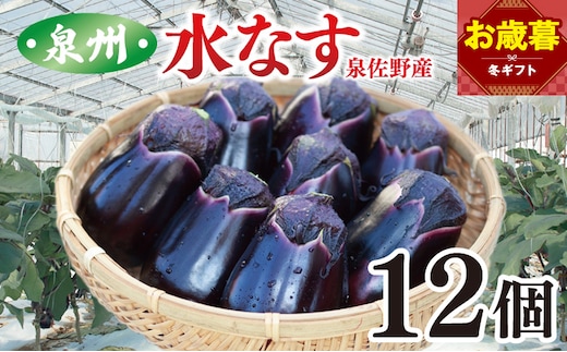 【お歳暮対応】泉州 泉佐野市産 ハウス水なす 12個【茄子 泉佐野産 とれたて 新鮮野菜 やさい 高評価】 010B1061o