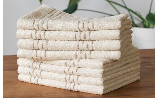 カラードコットン フェイスタオル 8枚セット G2050