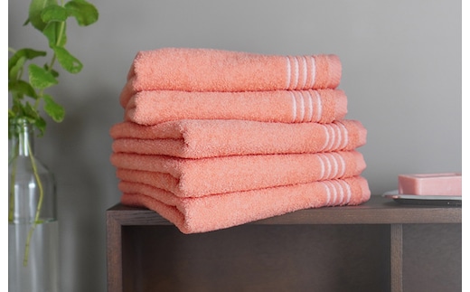 シルキータッチ フェイスタオル ピンク5枚 G2055