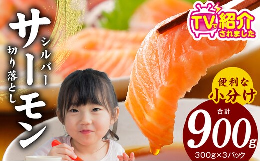 【年内発送 12/21まで】シルバーサーモン 切り落とし 900g【小分け 3パック 訳あり サイズ不揃い 刺身 海鮮丼 さーもん サラダ カルパッチョ 鮭 さけ シャケ しゃけ 人気 小分け 冷凍 家計応援 within2025】 010B1195y