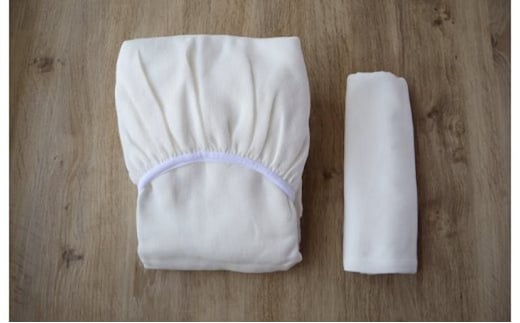 【tissu de coton/ハニカム織】泉州南部織 「ボックス」シングルシーツ＆ピロー（WH） G1951