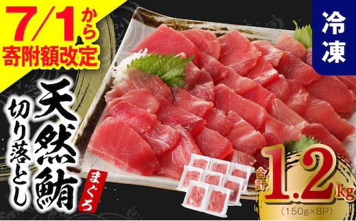 【7/1から寄附額改定】天然まぐろ 切り落とし 1.2kg（150g×8P）【訳あり サイズ不揃い 刺身 海鮮丼 鮪 まぐろ マグロ ユッケ 海鮮 小分け 一人暮らし ファミリー】 015B569