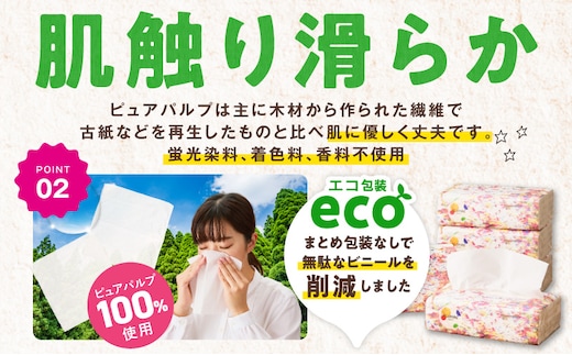 ソフトパックティッシュ 60パック×400枚 200組【ピュアパルプ100％ 高