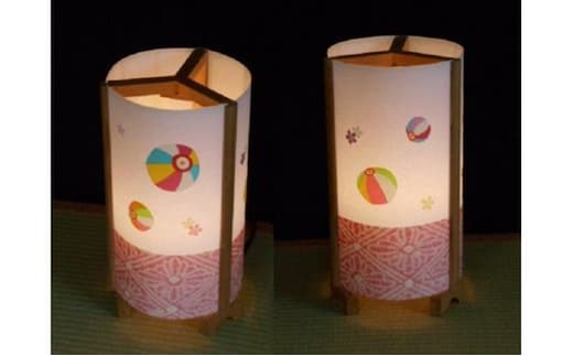 着物生地で作ったおしゃれな行灯（あんどん） カラフルな紙風船 030D061