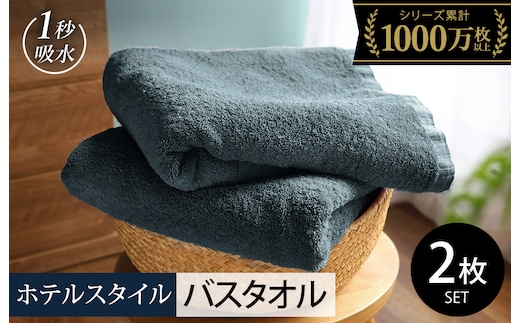 【スピード発送】ヒオリエ ホテルタオル バスタオル 2枚 クラウドブルー【タオル 泉州タオル 吸水 普段使い 無地 シンプル 日用品 ふわふわ ふかふか 家族 たおる 一人暮らし】 099H1906-1