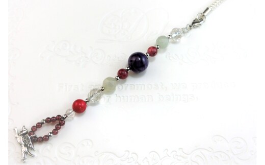 オリジナル根付・お守り「ワンコの見守りＡ（シルバー＆アメシスト）」 099H2177