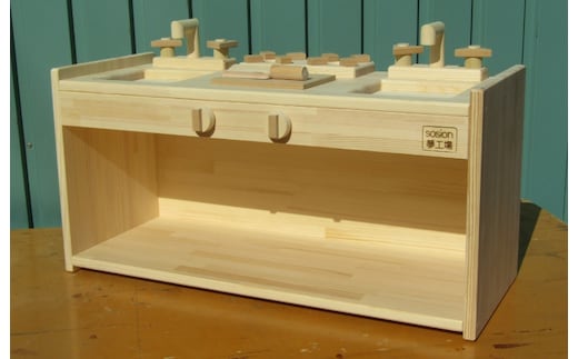 手作り木製 ままごとキッチン KBL-W 素材色バージョン 099H2206