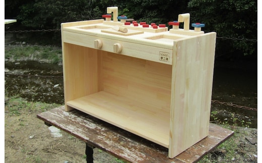 手作り木製 ままごとキッチン KBM-W 099H2207