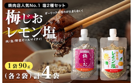 焼き肉専門店 梅じお レモン塩 スパイスセット 90g×合計4袋 お試し 099H2494