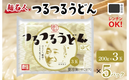 麺名人 つるつるうどん 15食【個包装 冷凍 惣菜 麺 簡単調理 一人暮らし】 099H2513
