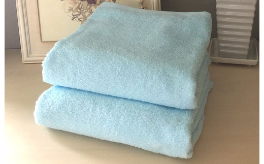 超大判バスタオル２枚セット（アクアブルー）泉州タオル 90×170cm【泉州タオル 国産 吸水 普段使い 無地 シンプル 日用品 家族 ファミリー】 020C477