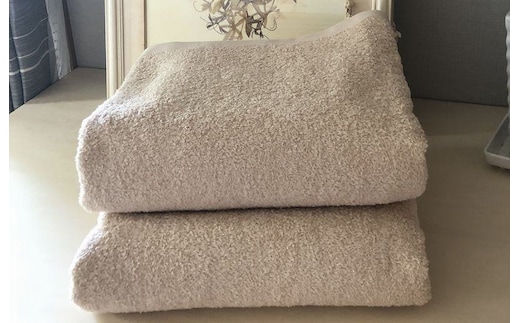 90×200超大判バスタオル２枚セット（シュアラインベージュ）泉州タオル【泉州タオル 国産 吸水 普段使い 無地 シンプル 日用品 家族 ファミリー】 099H3652