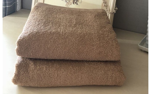 90×200超大判バスタオル２枚セット（コカブラウン）泉州タオル【泉州タオル 国産 吸水 普段使い 無地 シンプル 日用品 家族 ファミリー】 099H3653