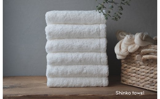 【TVで紹介！】おぅ！え～やん フェイスタオル（ホワイト）6枚【泉州タオル 国産 吸水 普段使い 無地 シンプル 日用品 家族 ファミリー】 G2695