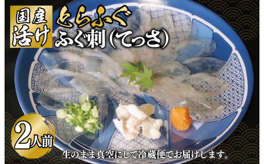 国産活け とらふぐ ふぐ刺し 2人前【てっさ ふぐ フグ ぽん酢付 冷蔵 海鮮】 099H3375