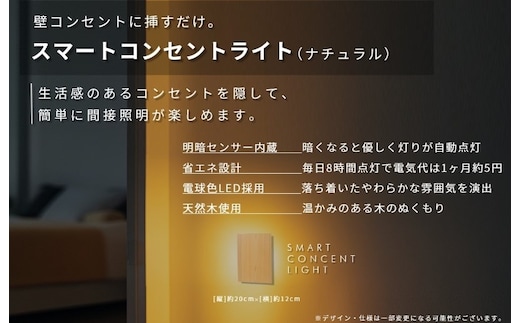 インテリアに調和するコンセントライト（ナチュラル） 099H3462