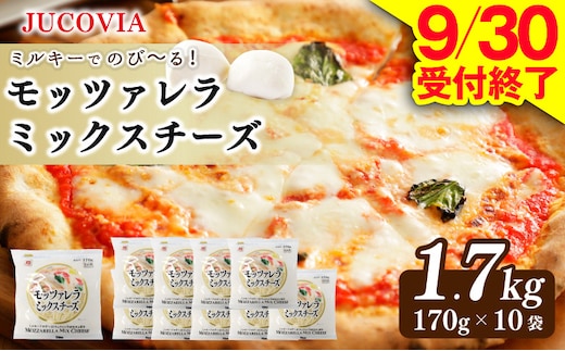 【9/30受付終了】JUCOVIA モッツァレラミックスチーズ 1.7kg【ムラカワチーズ 小分け 170g×10P 普段使い 高評価 ちーず】 099H3525