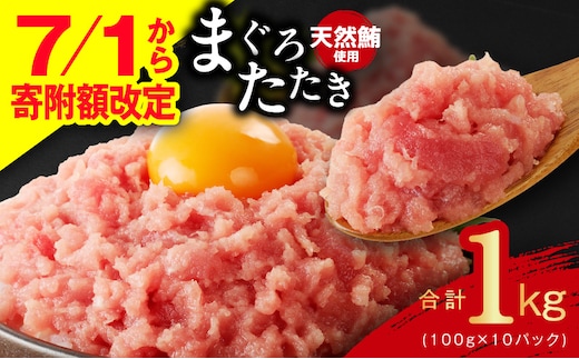 【7/1から寄附額改定】ねぎとろ 1kg（100g×10P）【天然鮪 小分け 海鮮 人気 オススメ 小分け 冷凍 簡単調理 一人暮らし ファミリー】 099H4046