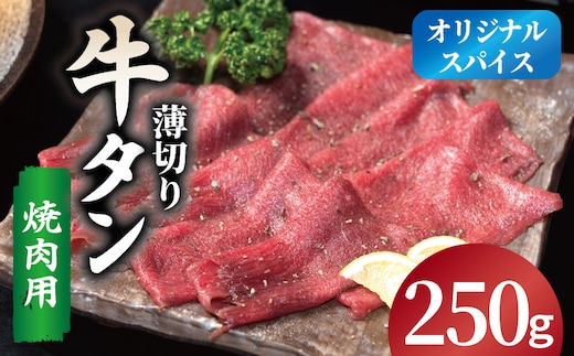 焼肉 牛タン 薄切り オリジナルスパイス 小分け お試し少量パック（250g×1P） 099H4377