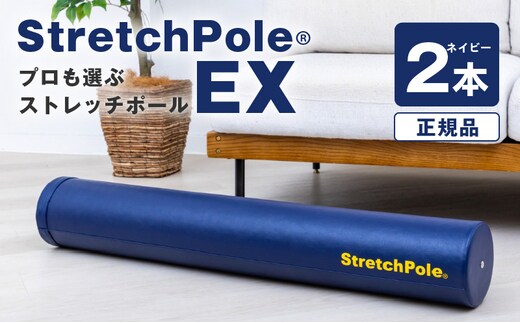 【LPN社製】ストレッチポールEX ネイビー 2本セット【正規品 セルフケア ストレッチ エクササイズ 腰痛 肩こり 体幹 コアトレ】 100F076