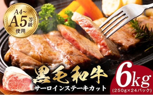A5/A4ランク 黒毛和牛 サーロインステーキカット 合計6kg（250g×24P）【極味付け肉】 G3645