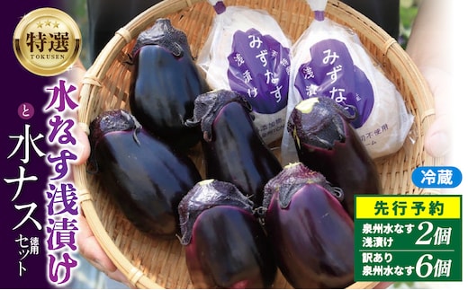 【先行予約】特選 無添加 水なす漬け 徳用水ナス セット【食べ比べ 新鮮 野菜 泉佐野産 茄子 やさい TONOファーム 高評価 数量限定】 005A058