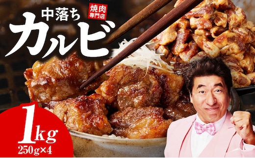 焼き肉専門店 自家製タレ漬け 中落ちカルビ 総量1kg 小分け 250g×4 015B471