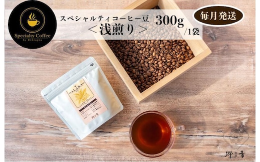 スペシャルティコーヒー焙煎豆 浅煎り 300g 定期便 全12回 12か月【毎月配送 珈琲 COFFEE コーヒー オリジナル キャンプ アウトドア】 G1404